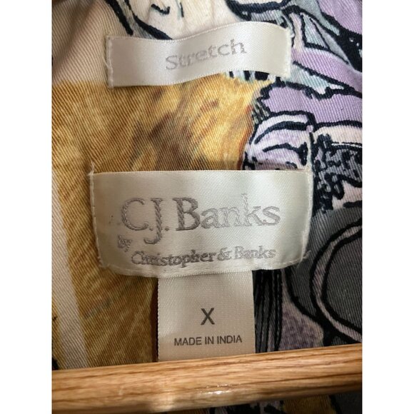 CJ Banks Women's Abstract Art Print Picasso Jacket Top Size X 14W - Picture 5 of 8